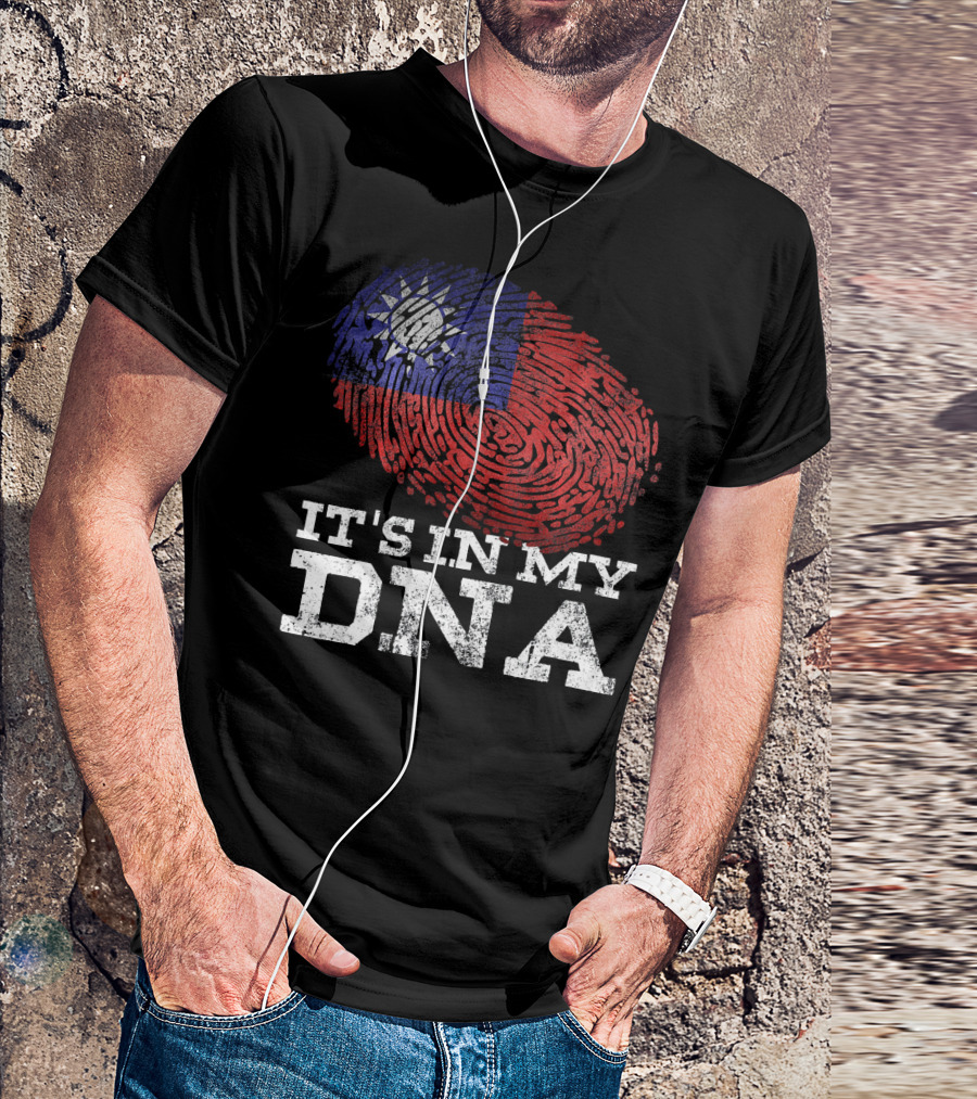 It's In My DNA Taiwanese Proud Asia Fingerprint Flag T-Shirt