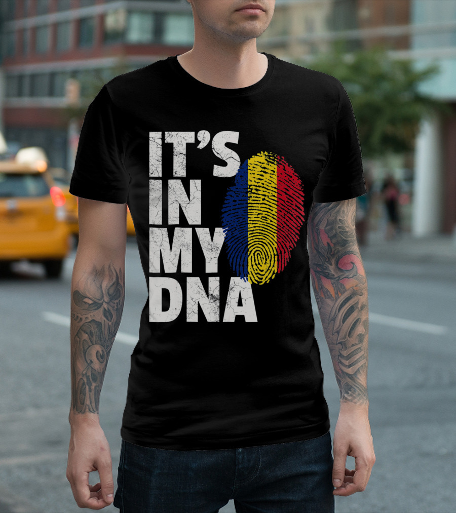 IT'S IN MY DNA Romanian Flag Fingerprint T-Shirt