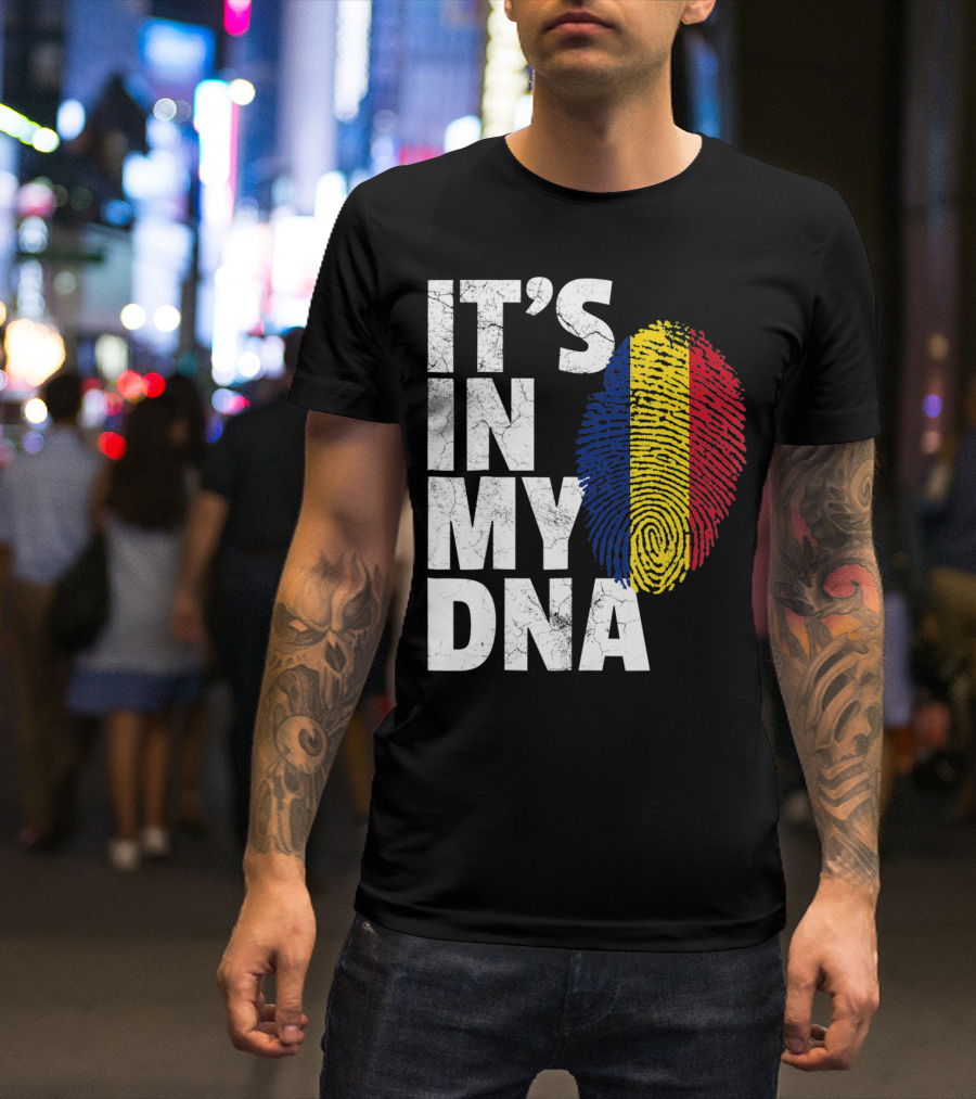 IT'S IN MY DNA Romanian Flag Fingerprint T-Shirt