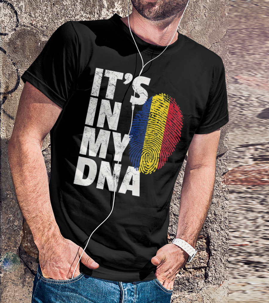 IT'S IN MY DNA Romanian Flag Fingerprint T-Shirt