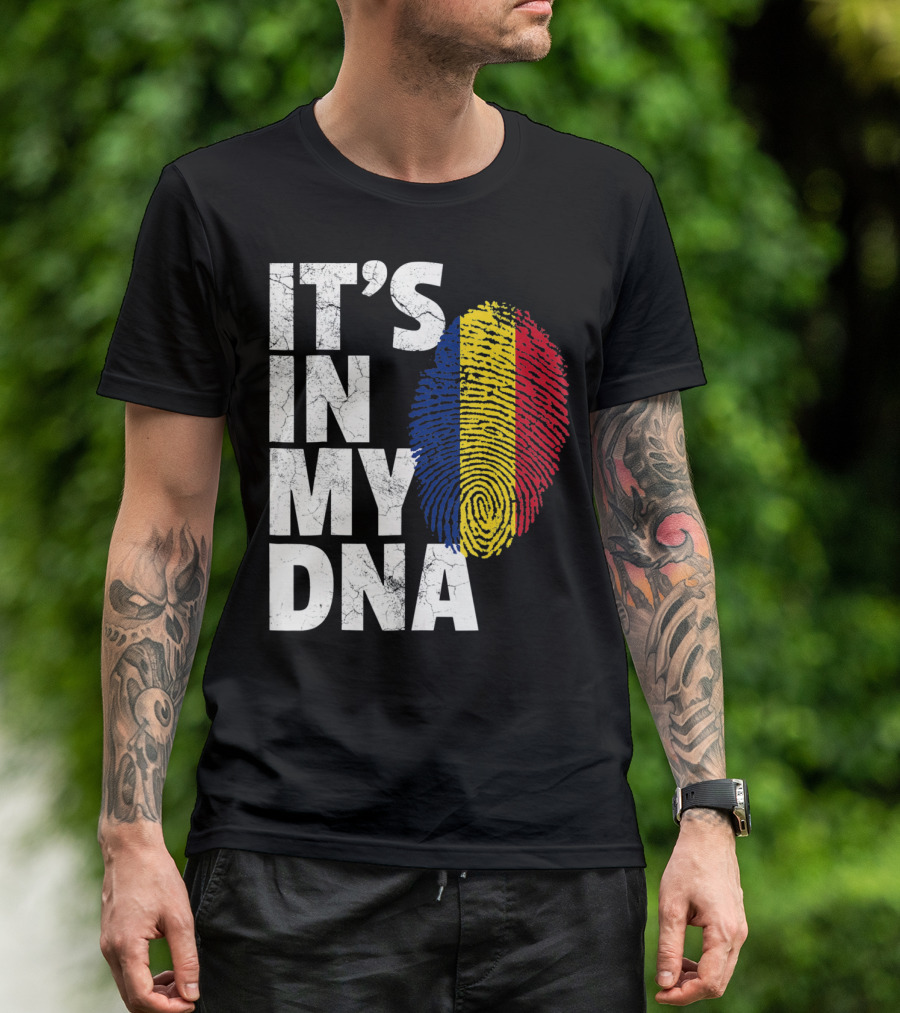 IT'S IN MY DNA Romanian Flag Fingerprint T-Shirt