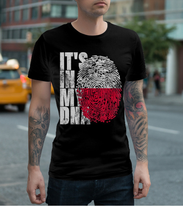 It's In My DNA Polish Polska Flaga Fingerprint T-Shirt