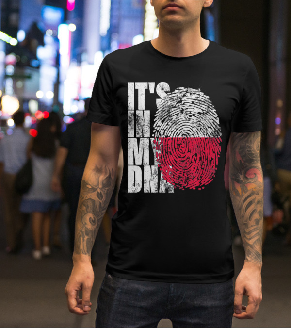 It's In My DNA Polish Polska Flaga Fingerprint T-Shirt