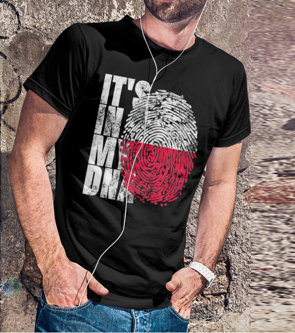 It's In My DNA Polish Polska Flaga Fingerprint T-Shirt