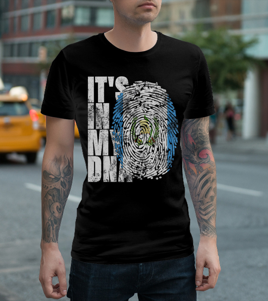 It's In My DNA Guatemalan American Flag Fingerprint T-Shirt