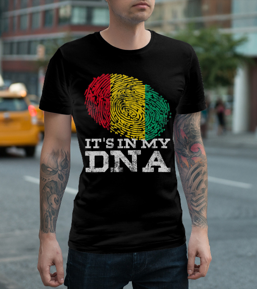 It's In My DNA Guinean Proud Afro Fingerprint Colors T-Shirt