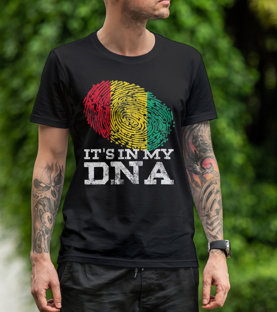 It's In My DNA Guinean Proud Afro Fingerprint Colors T-Shirt