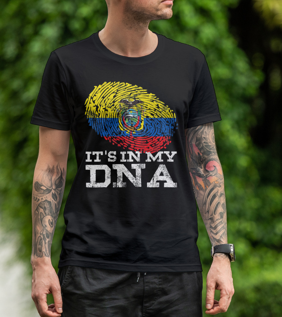 It's In My DNA Ecuadorian Fingerprint Flag T-Shirt