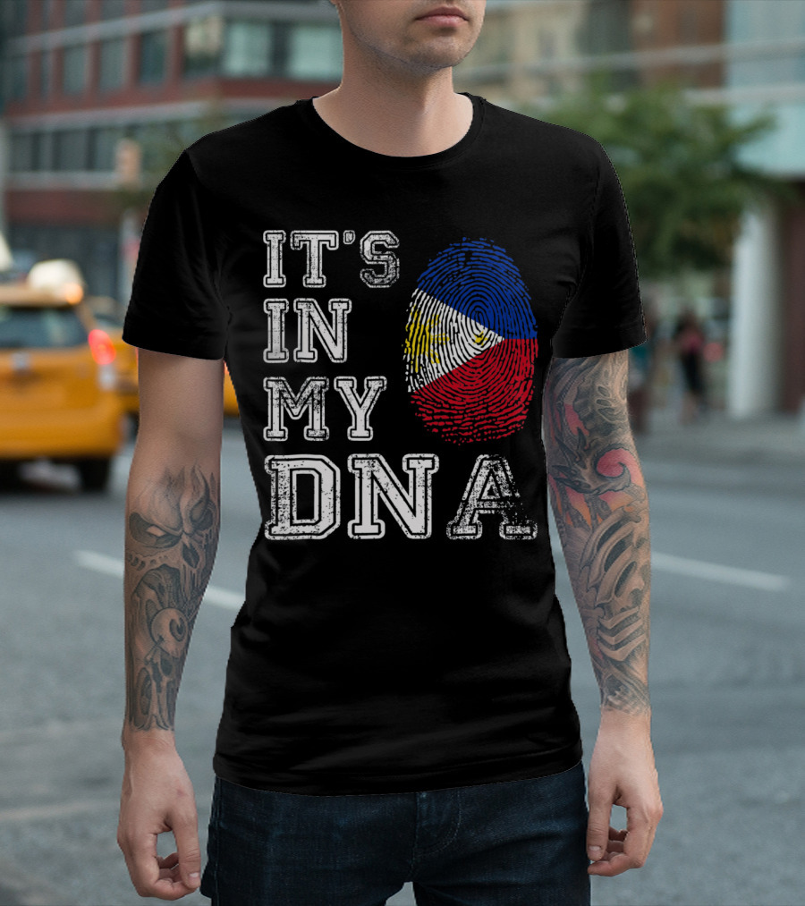 It's In My DNA Philippines Flag Fingerprint T-Shirt