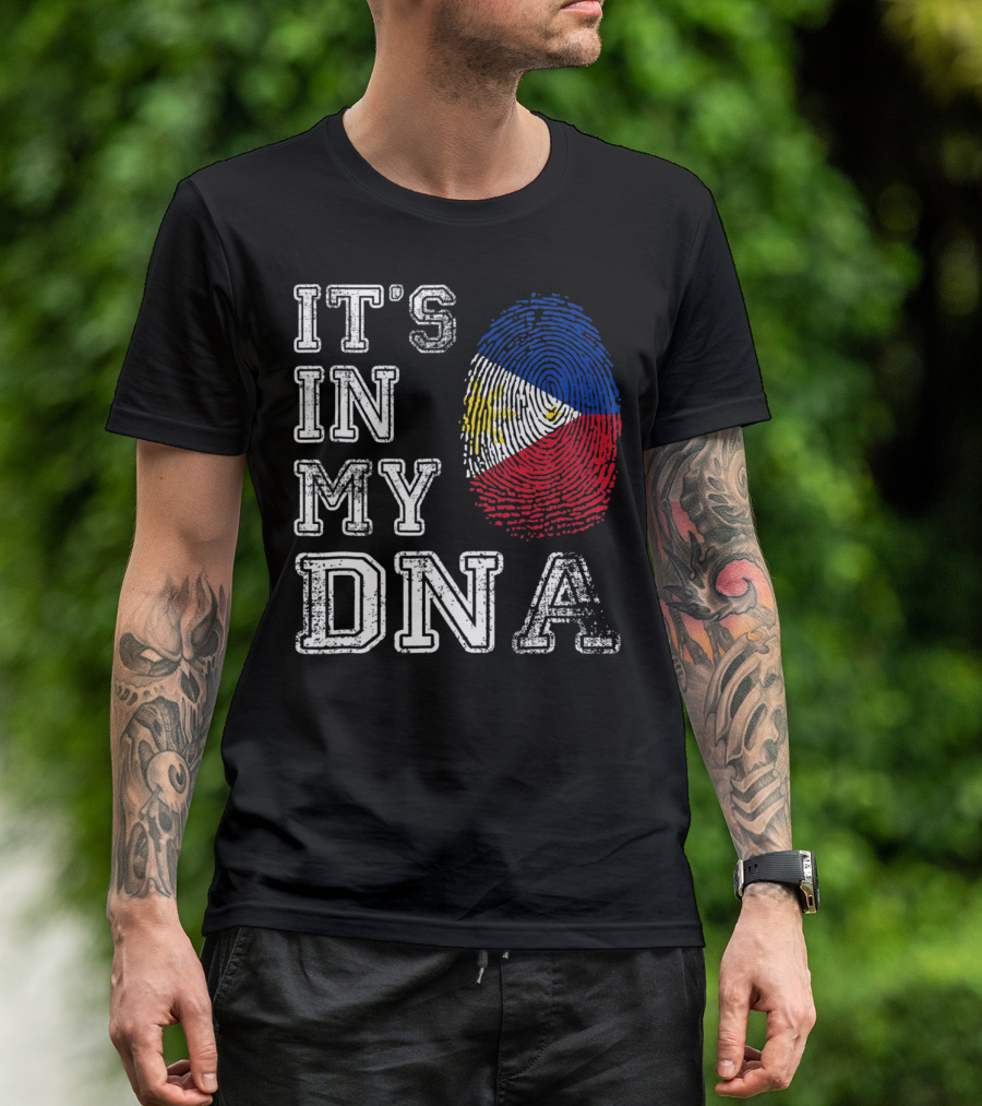 It's In My DNA Philippines Flag Fingerprint T-Shirt
