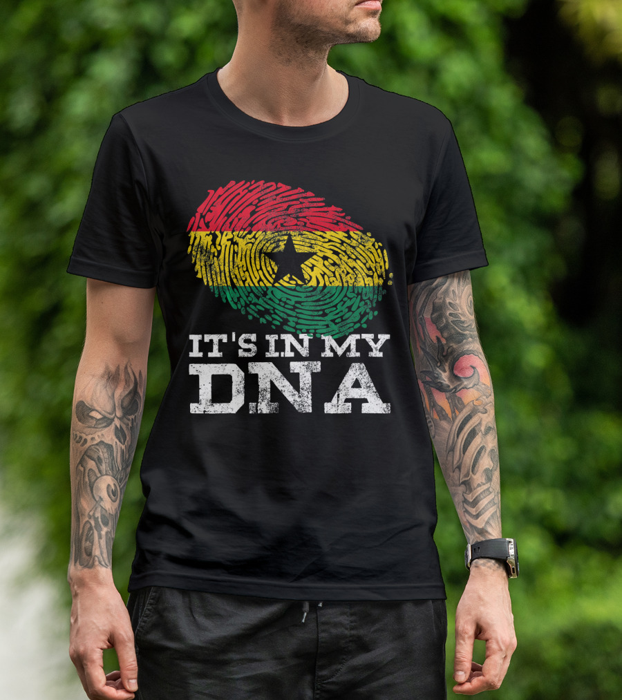 It's In My DNA Ghanaian African Fingerprint Flag T-Shirt