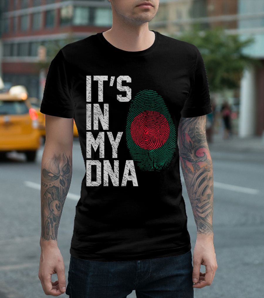 IT'S IN MY DNA Bangladesh Flag Fingerprint T-Shirt