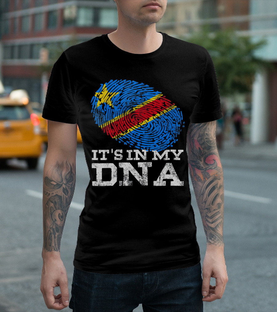 It's In My DNA Congolese African Fingerprint Flag T-Shirt