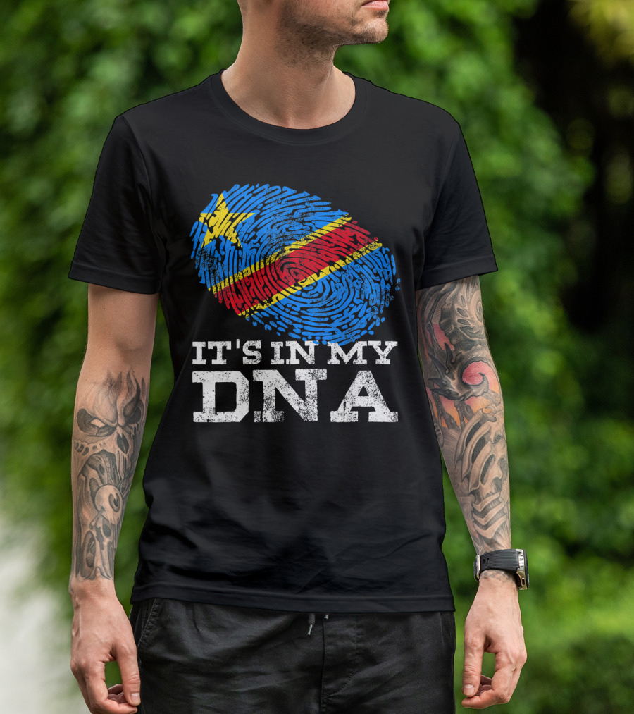 It's In My DNA Congolese African Fingerprint Flag T-Shirt