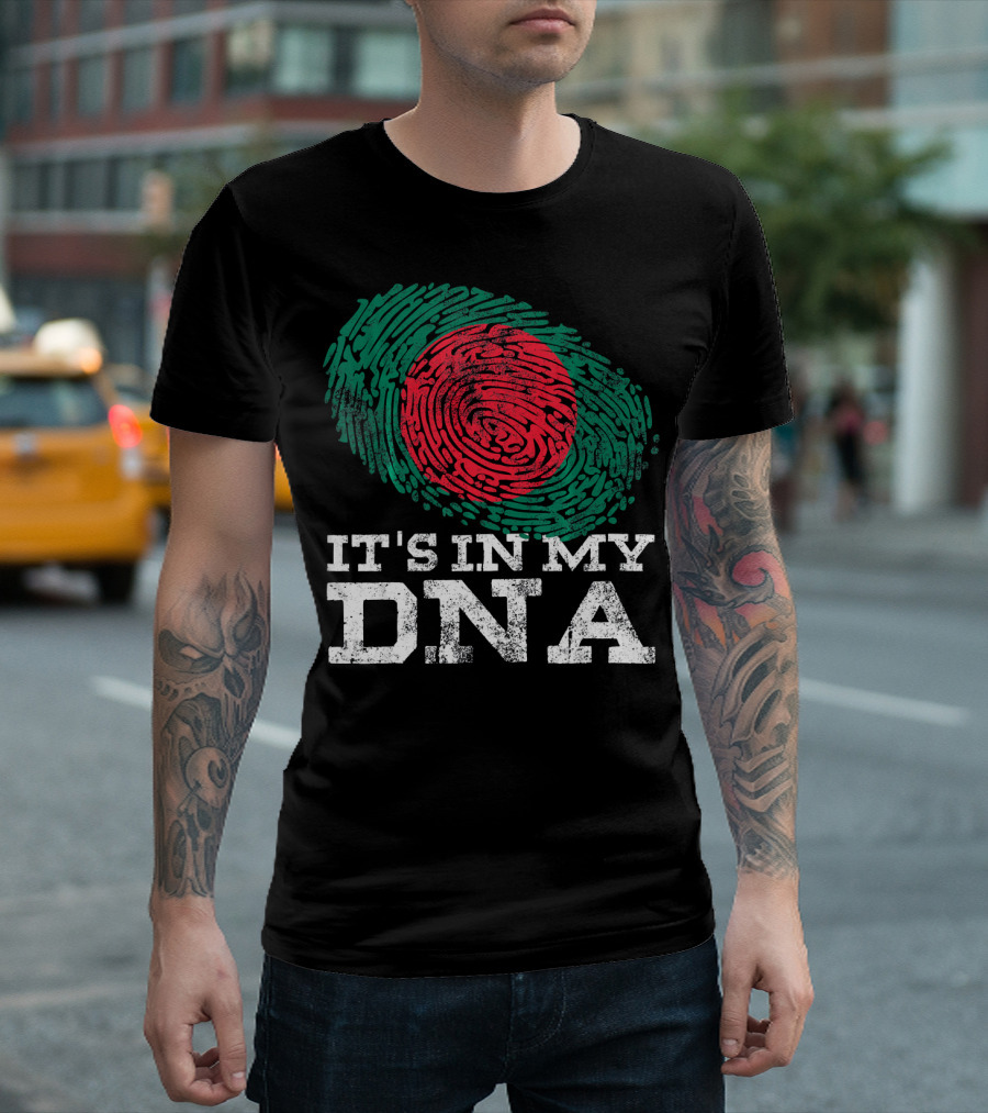 It's In My DNA Bangladesh Fingerprint Flag T-Shirt
