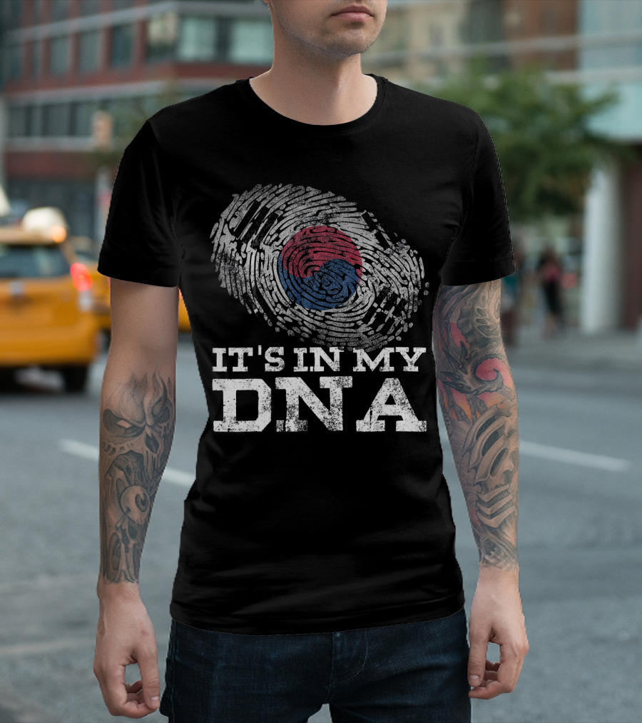 It's In My DNA South Korean Fingerprint Flag T-Shirt