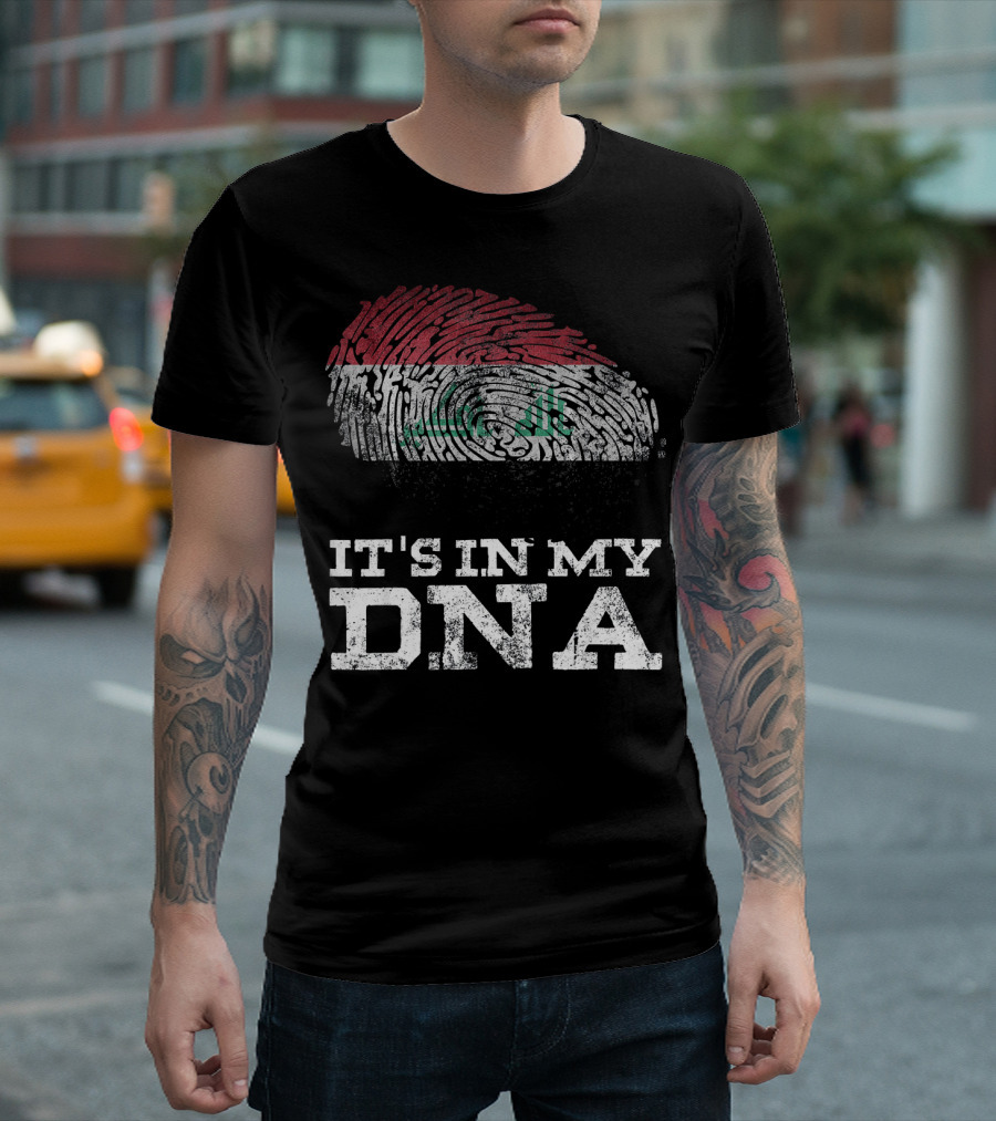 It's In My DNA Iraqi Heritage Fingerprint Flag T-Shirt