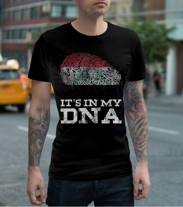 It's In My DNA Iraqi Heritage Fingerprint Flag T-Shirt