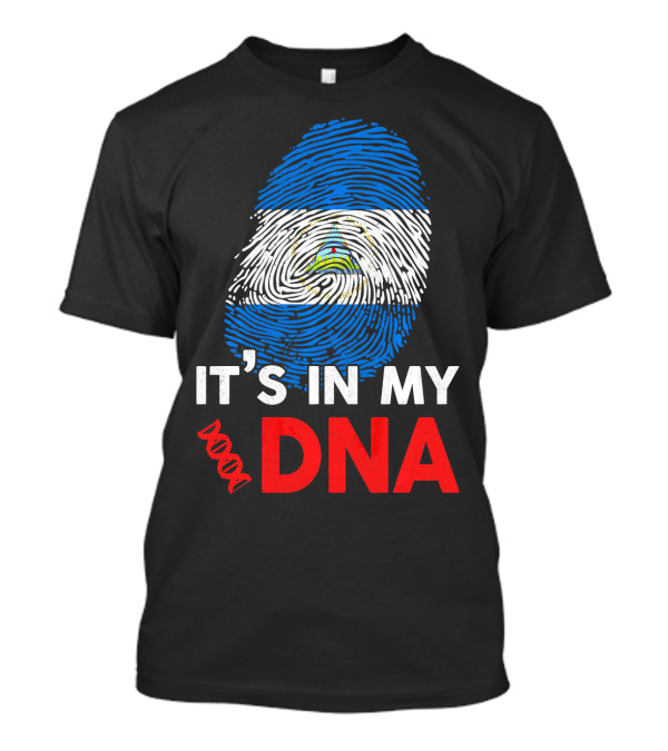Nicaragua Flag Fingerprint It's In My DNA T-Shirt