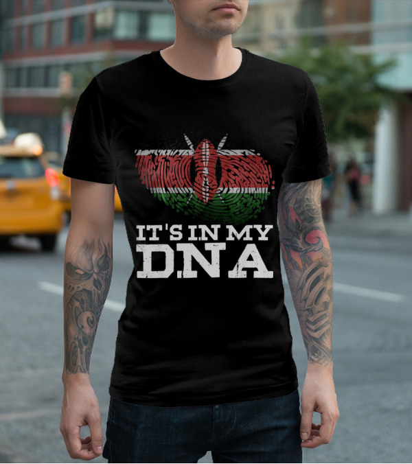 It's In My DNA Kenyan Flag Fingerprint T-Shirt