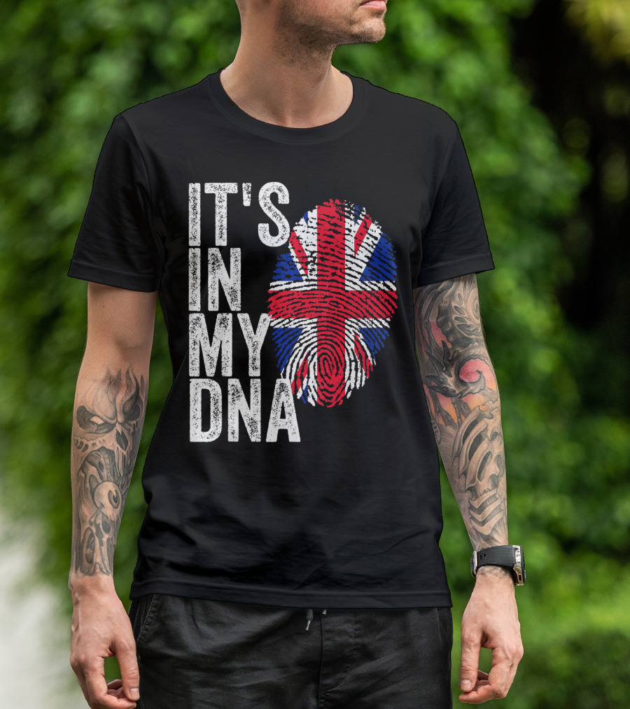 IT'S IN MY DNA UK Union Jack Fingerprint Flag T-Shirt