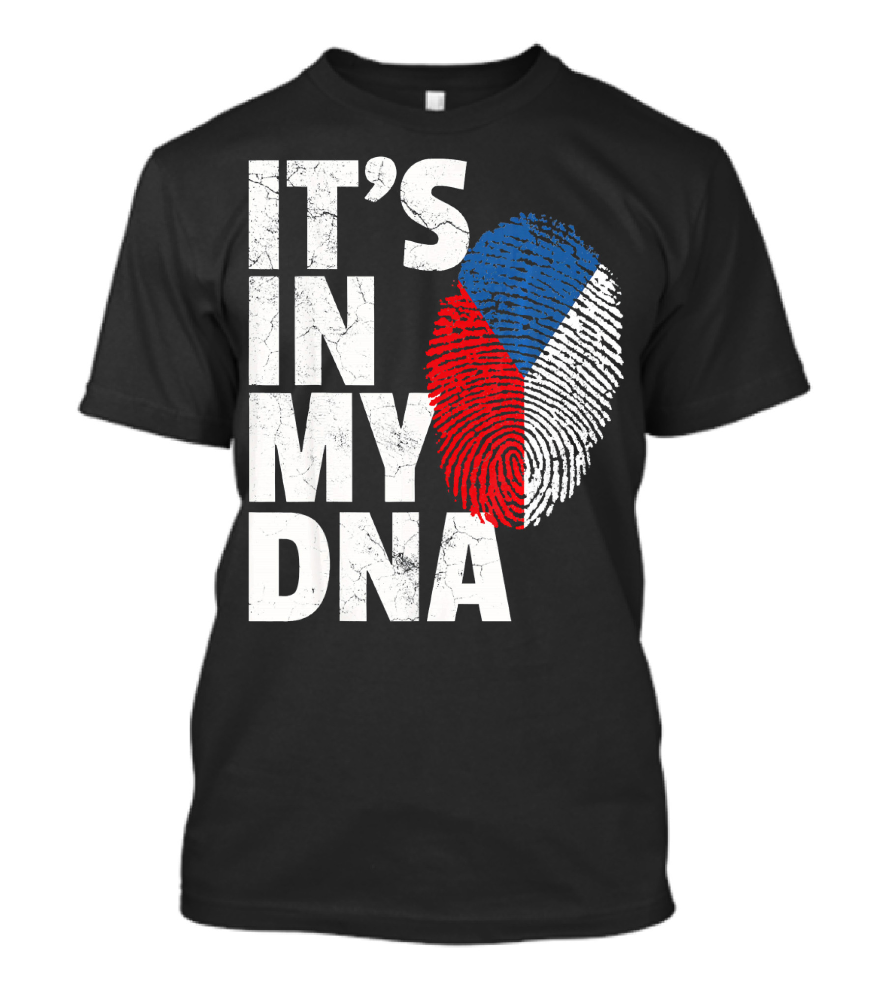 IT'S IN MY DNA Czechia Czech Republic Fingerprint Flag T-Shirt