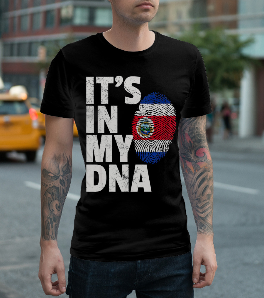 IT'S IN MY DNA Costa Rica Flag Rican Pride T-Shirt