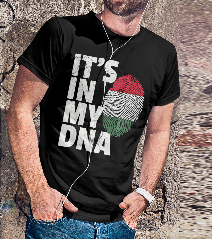 IT'S IN MY DNA Hungary Hungarian Flag Fingerprint T-Shirt