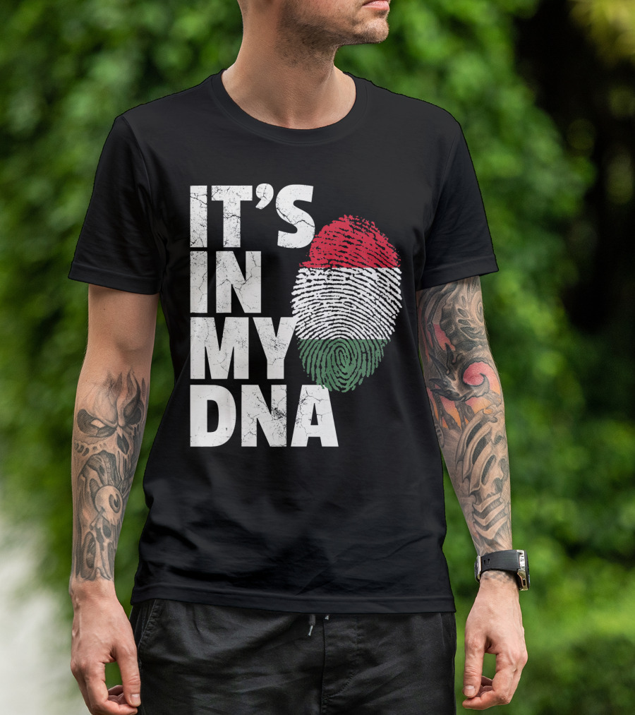 IT'S IN MY DNA Hungary Hungarian Flag Fingerprint T-Shirt