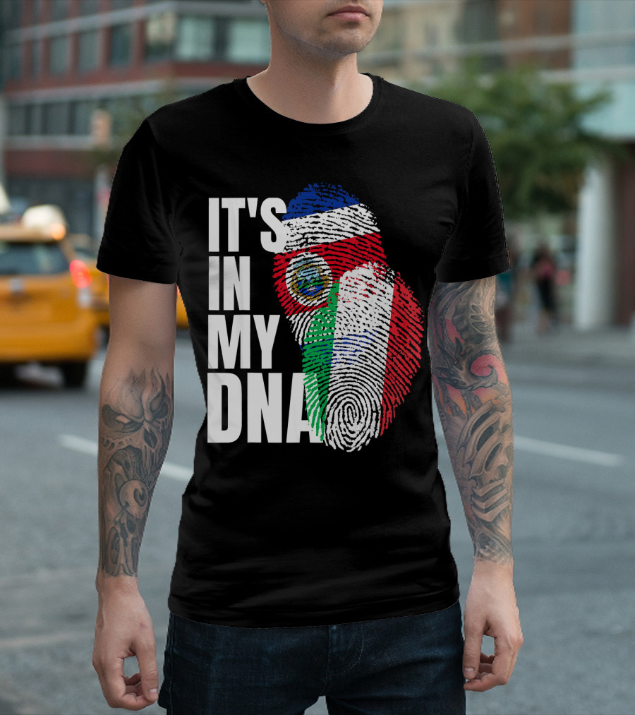 It's In My DNA Costa Rican Italian Flag Mix T-Shirt