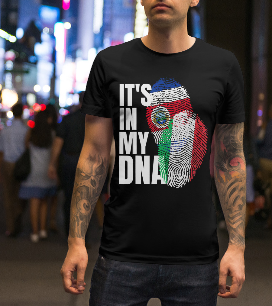 It's In My DNA Costa Rican Italian Flag Mix T-Shirt