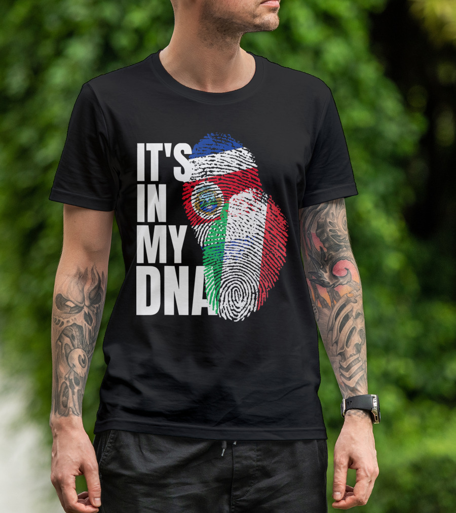 It's In My DNA Costa Rican Italian Flag Mix T-Shirt