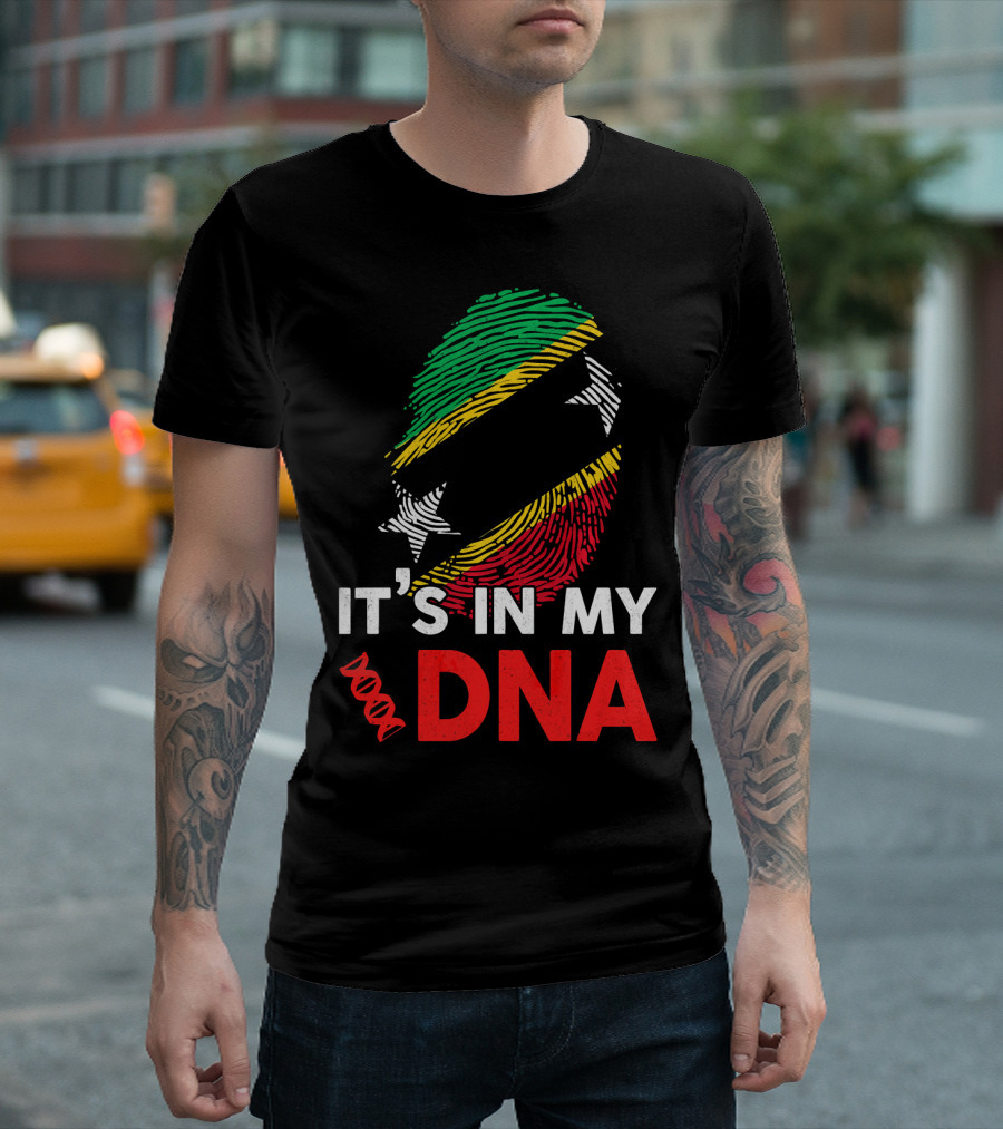 St Kitts and Nevis Fingerprint It's In My DNA T-Shirt