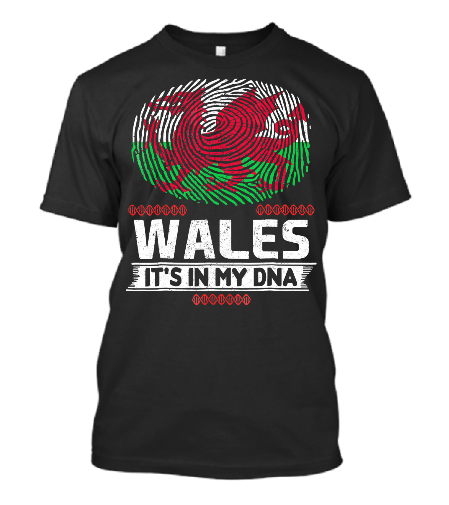 Wales It's In My DNA Welsh Flag Fingerprint T-Shirt