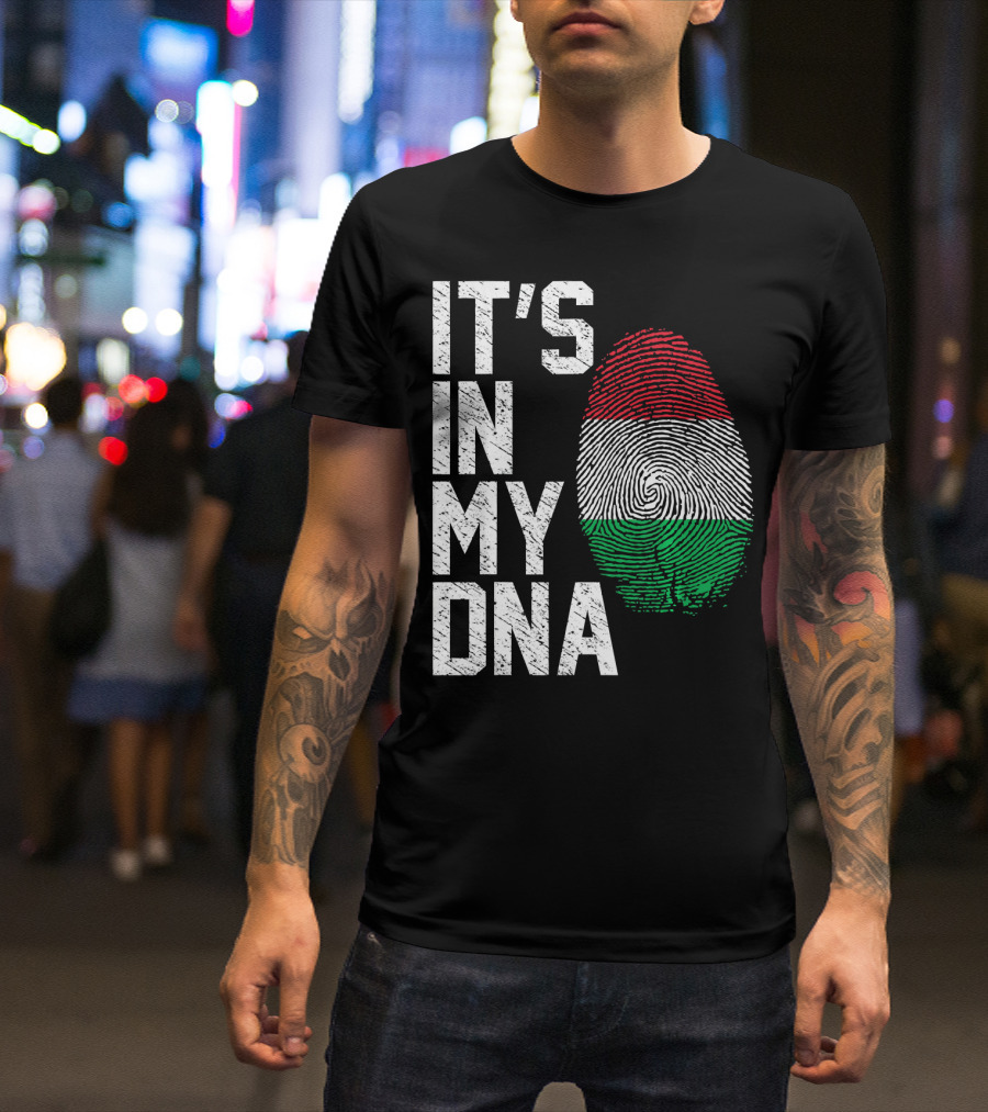 It's In My DNA Italian Italy Flag Fingerprint T-Shirt