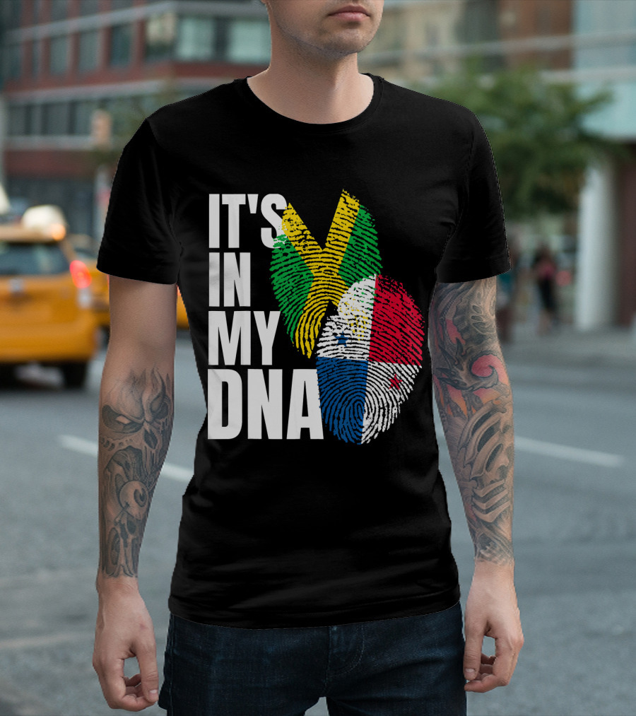 Panamanian And Jamaican Mix It's In My DNA Flag Her T-Shirt