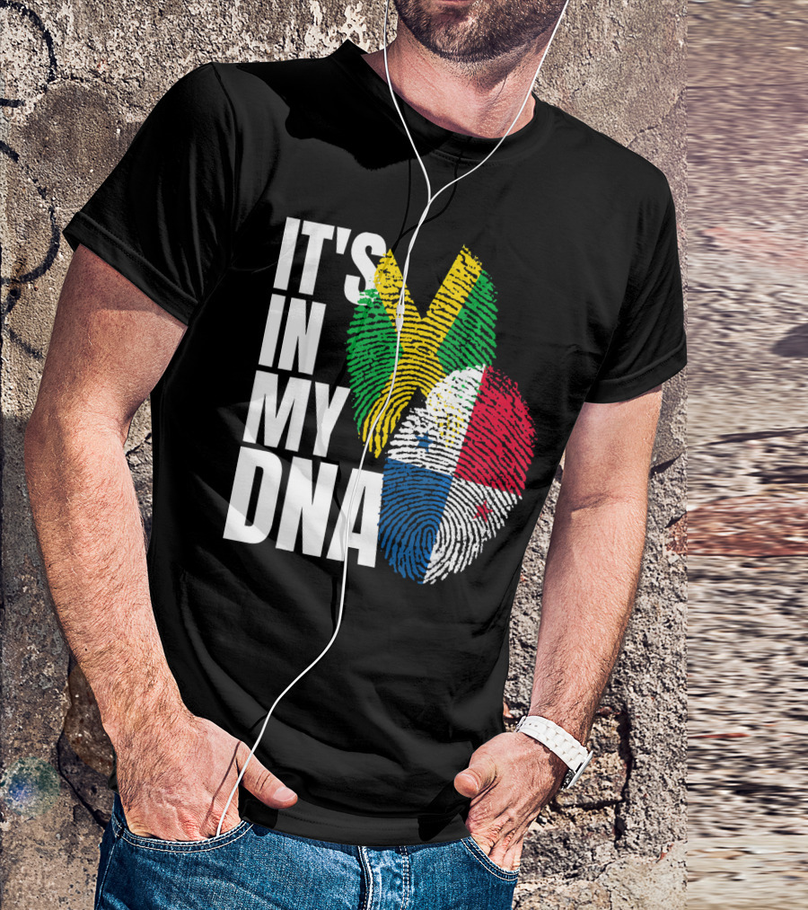 Panamanian And Jamaican Mix It's In My DNA Flag Her T-Shirt
