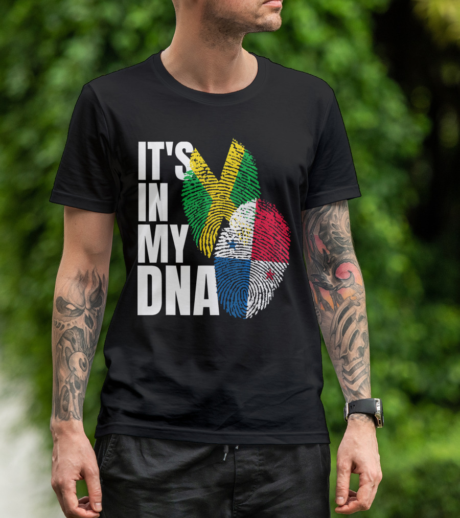Panamanian And Jamaican Mix It's In My DNA Flag Her T-Shirt