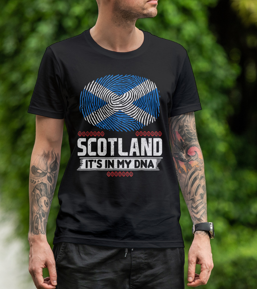 SCOTLAND It's In My DNA Scottish Flag Fingerprint T-Shirt