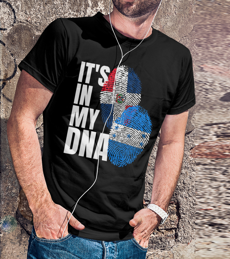 Honduran And Dominican Mix It's In My DNA Fingerprints Flag T-Shirt