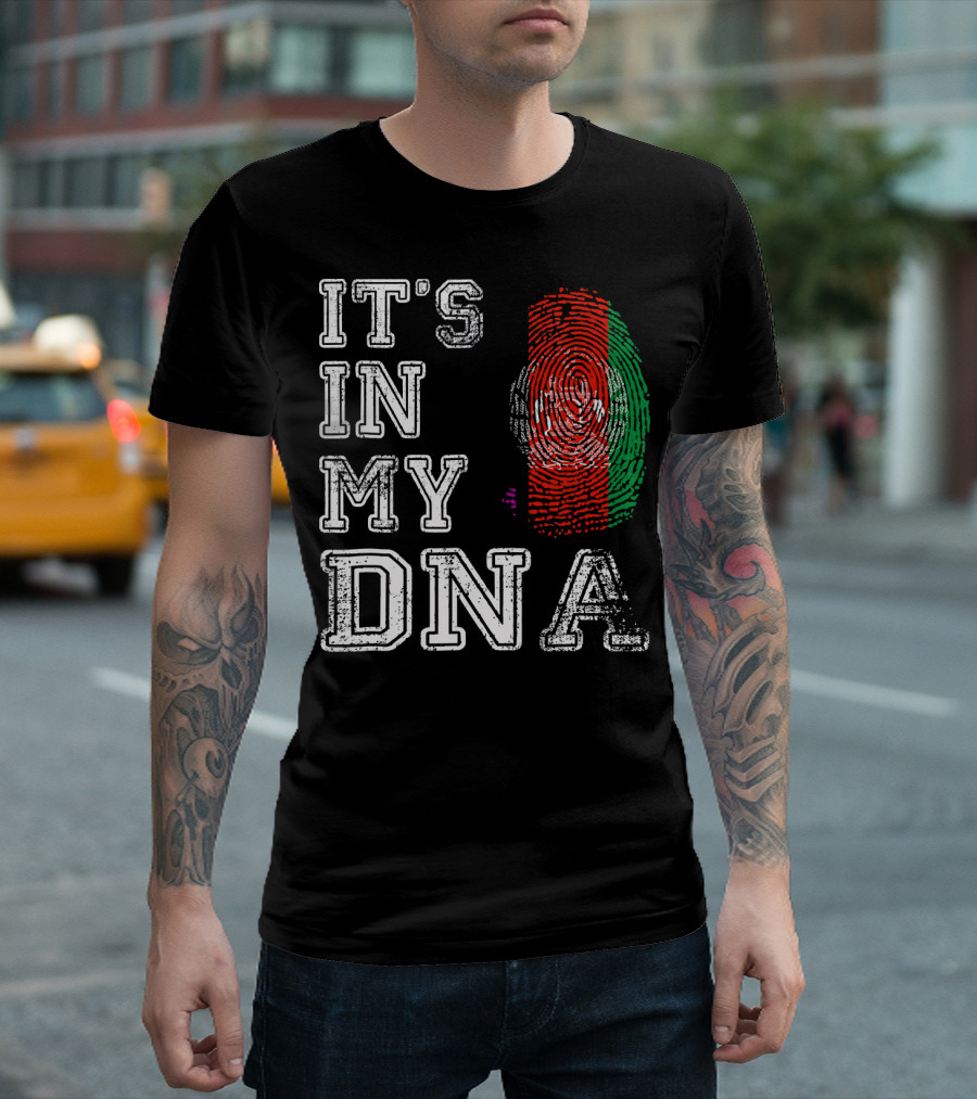 IT'S IN MY DNA Afghanistan Flag Fingerprint T-Shirt