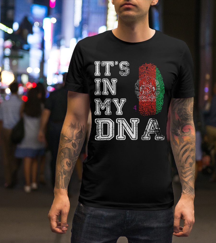 IT'S IN MY DNA Afghanistan Flag Fingerprint T-Shirt