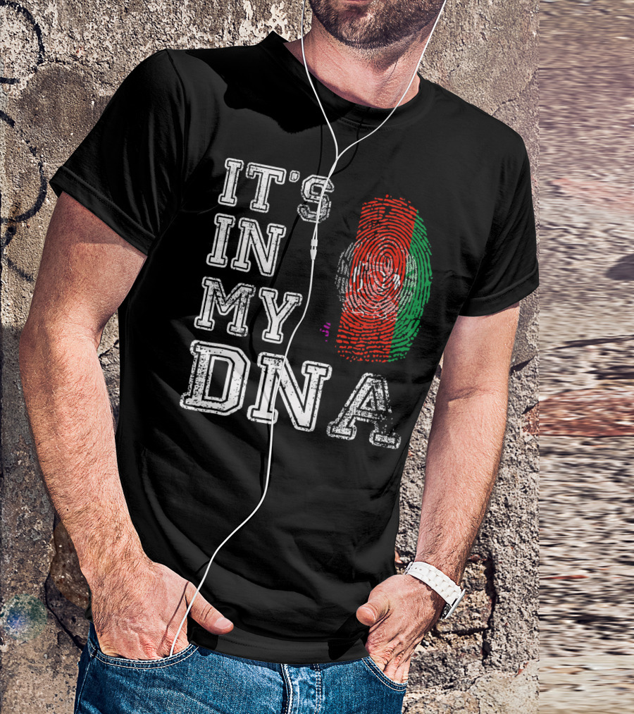 IT'S IN MY DNA Afghanistan Flag Fingerprint T-Shirt