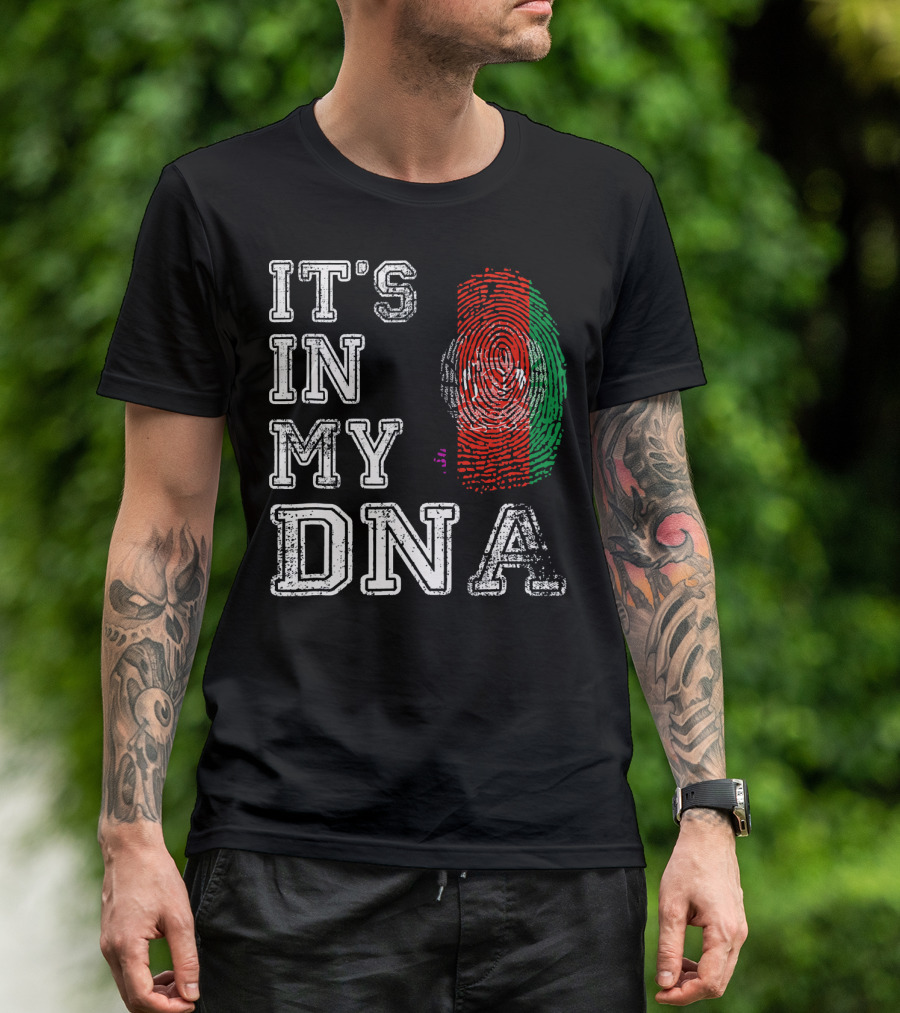 IT'S IN MY DNA Afghanistan Flag Fingerprint T-Shirt