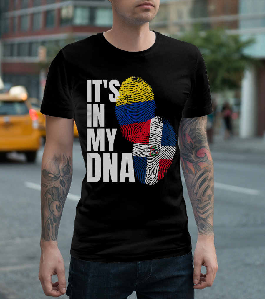 Dominican And Colombian DNA Flag It's In My DNA T-Shirt