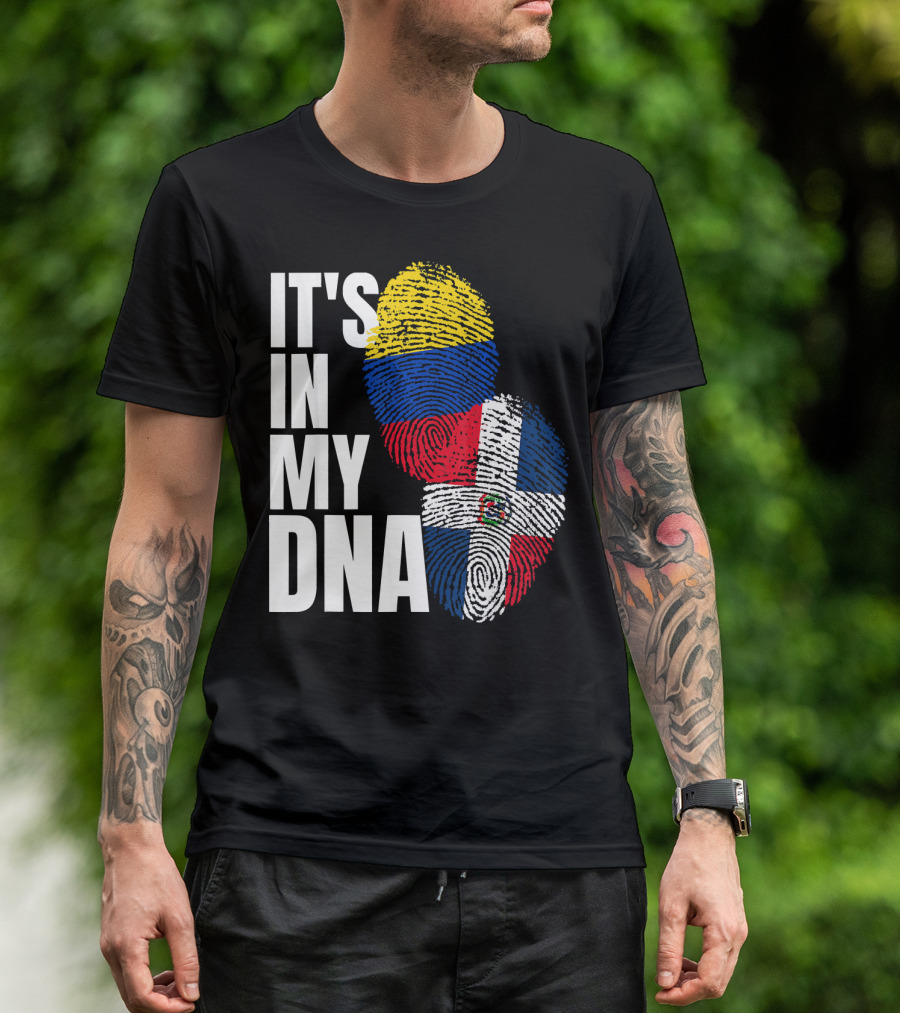 Dominican And Colombian DNA Flag It's In My DNA T-Shirt