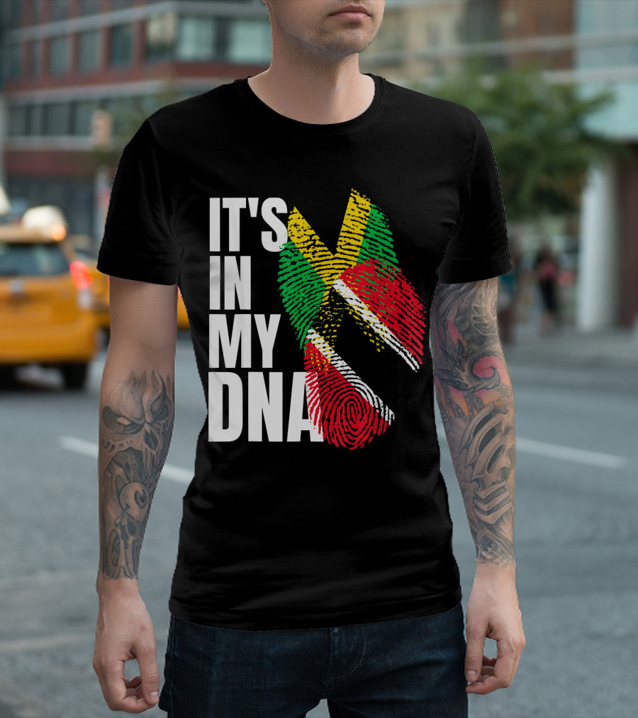 IT'S IN MY DNA Trinidadian Jamaican Flag Mix T-Shirt