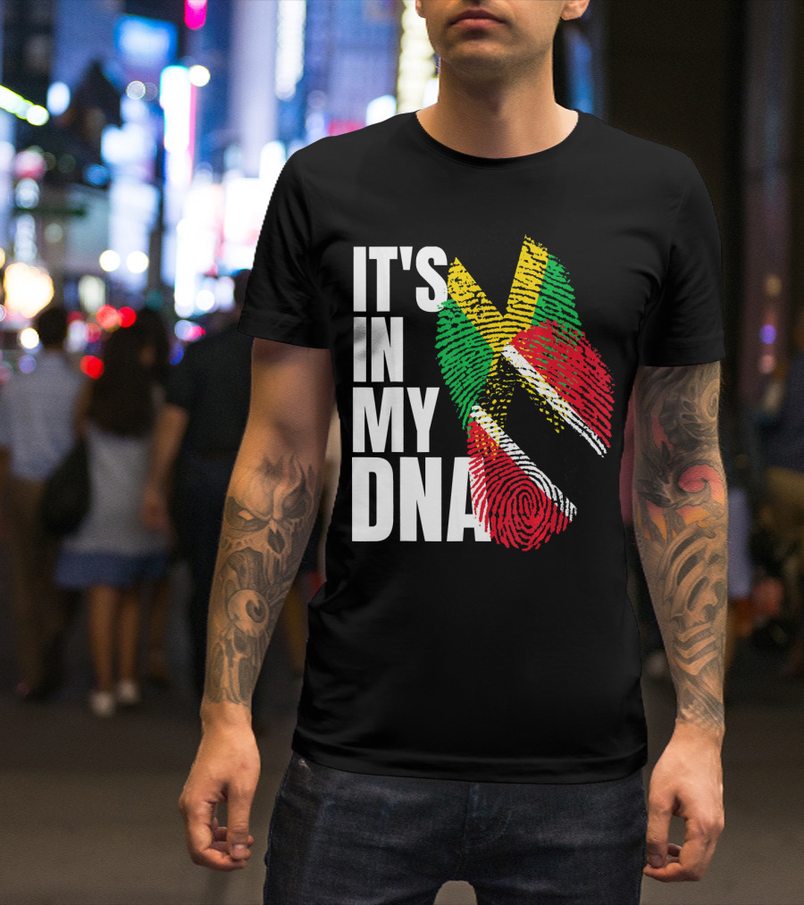 IT'S IN MY DNA Trinidadian Jamaican Flag Mix T-Shirt