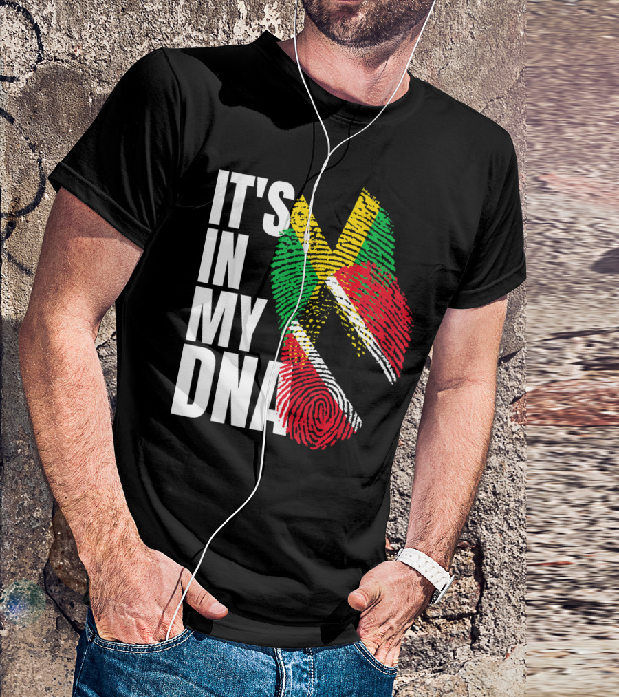 IT'S IN MY DNA Trinidadian Jamaican Flag Mix T-Shirt
