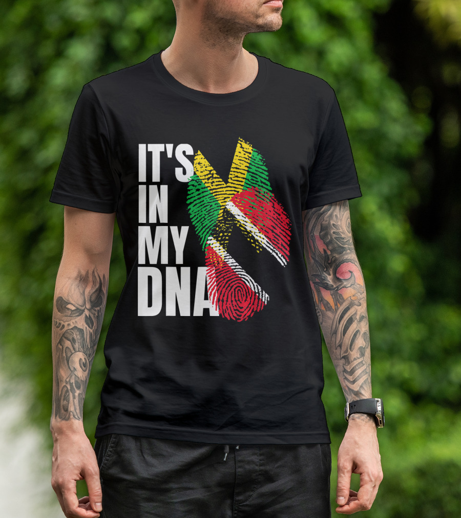 IT'S IN MY DNA Trinidadian Jamaican Flag Mix T-Shirt
